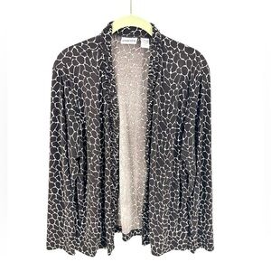 Chicos Cardigan Womens XL Slinky Stretch Animal Print Office Travel Capsule